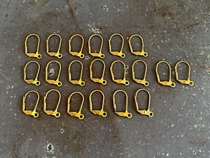 10 Paar Vintage Messing Leverback Ohrbügel Haken mit Schlaufen | massiv Messing - Bild 1 von 5