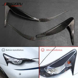 Carbon Fiber Headlight Eyelid Eyebrow Trim Cover For Lexus IS 200t 250 2013-2015 - Picture 1 of 9