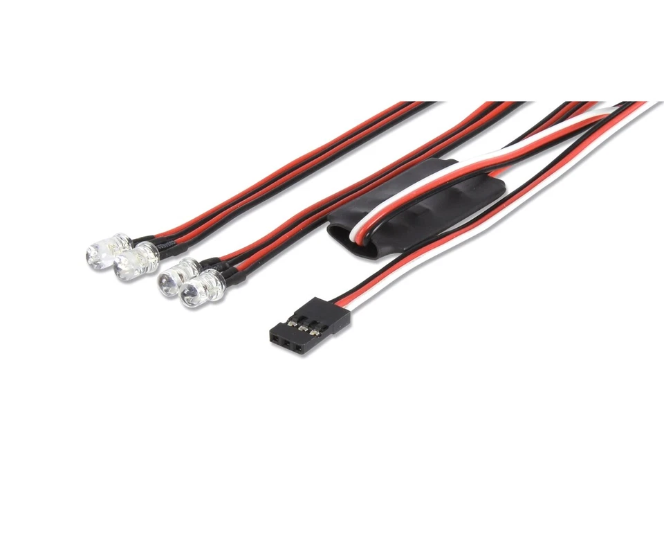LED Licht-Set 2x rot + 2x weiß für RC Modelle, Fernsteuerung schaltbar - Bild 1 von 1