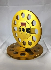 ONE PAIR   New  7" Anodized Aluminum  metal Reel to Reels Golden - Picture 1 of 4