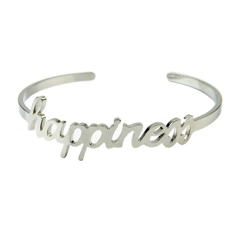 925 Versilbert Armreif Armband Ins Buchstabe Graviert Glück Liebe Krone Gift - Bild 1 von 4