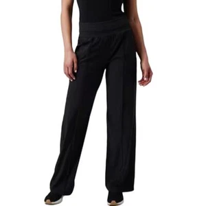 Athleta Womans 18 Plus Nolita Wide Leg Pant Black Pull On Travel Athleisure - Picture 1 of 12