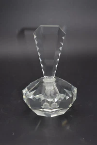 ART DECO Perfume Bottle / Inkwell Heavy Hand Cut Crystal Art Glass w Stopper - Picture 1 of 9