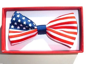 Children PATRIOTIC US AMERICAN FLAG USA Kids Boy Toddler Pet Baby Child Bow Tie - Picture 1 of 3