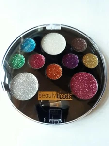 NEW Beauty Treats 10 Colors Sparkle Glitter Palette, 2 Applicators - Picture 1 of 4