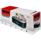 Groov-e GVSP406/BK TimeCurve Alarm Clock Radio with USB Charging Station - Black
