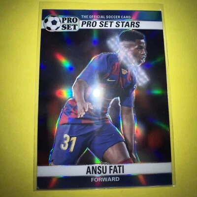 2021 Pro Set Sports Metal Stars Sky Blue Rainbow #1 Ansu Fati - Barcelona 1/1 - Image 1 of 4