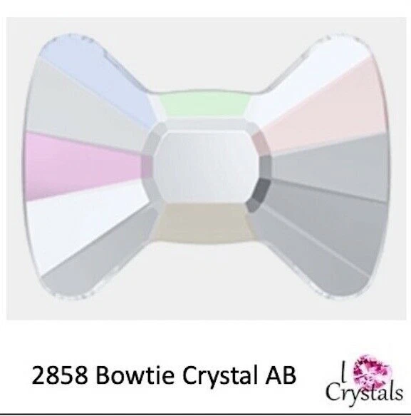 6x4.5mm Bowtie 2858 Crystal AB Swarovski Flatback Rhinestones 12 Pcs Bow Tie