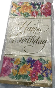 Mantel Amscan Feliz Cumpleaños 54" x 102" Papel Rectangular Floral Hecho en EE. UU. - Imagen 1 de 12