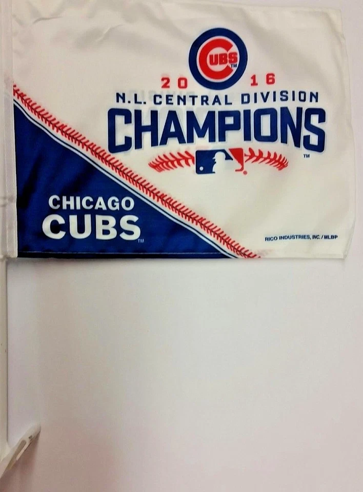 MLB Chicago Cubs Car Flag, NEW (2016 Central Division Champions) - Image 1 of 1