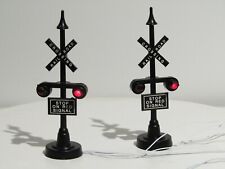 Lemax  Railroad  Crossing Signals Lighted Holiday Village Train Accent