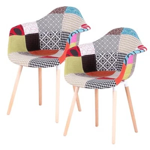 Pack de 2 Silla Comedor Silla de Cocina Silla sillón Tapizadas Patchwork Rojo - Imagen 1 de 10