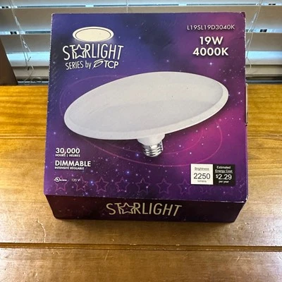 TCP Starlight Series Disk LED Light Bulb L19SL19D3040K 19 Watt Dimmable 4000K - Image 1 of 4