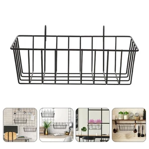 Cesta de malla de alambre para colgar de pared cestas de hierro para organizar baño - Imagen 1 de 12