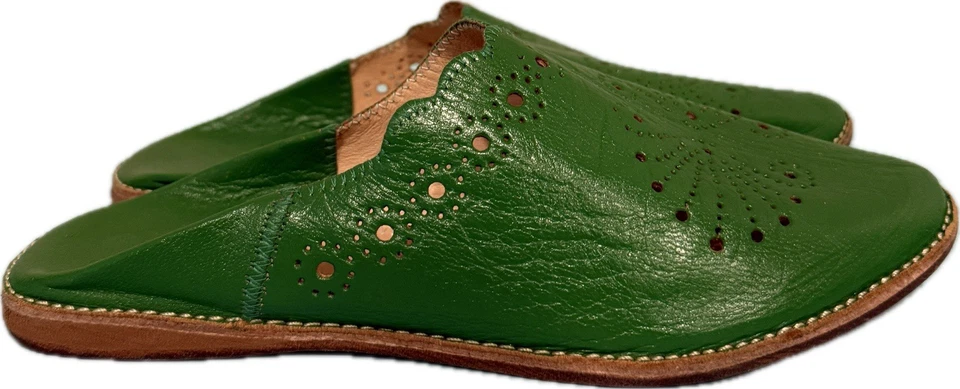 Zapatillas de cuero marroquíes de alta calidad La Gazelle El Aymani verde mula talla 9 EU40 Foto 1 de 4