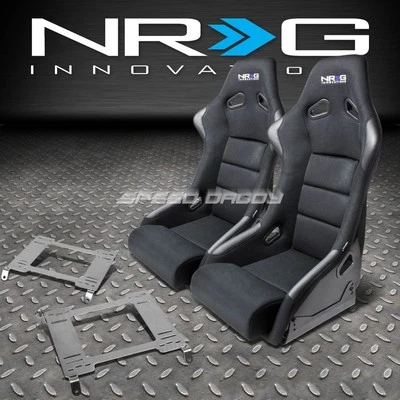 NRG FIBERGLASS BUCKET RACING SEATS+T304 STEEL MOUNT BRACKET FOR 98-02 ACCORD CG - Imagem 1 de 4