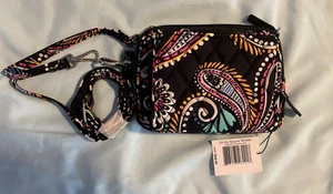 Vera Bradley On the Square Crossbody Geldbörse Kalbsleder Bandana Swirl 6x 4x 1,5 Neu mit Etikett - Bild 1 von 5