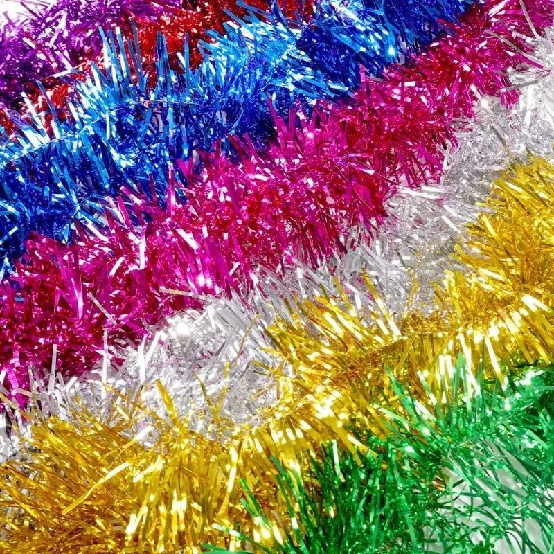 BRANDED 2M (6,5FT Tinsel Chunky Christmas Tree Decoration Home Xmas Garland 20 Colour UK