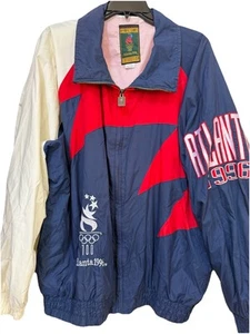 Vintage 1996 Atlanta Olympic Games 100 Windbreaker USA Jacket Men’s Sz XL See - Picture 1 of 13