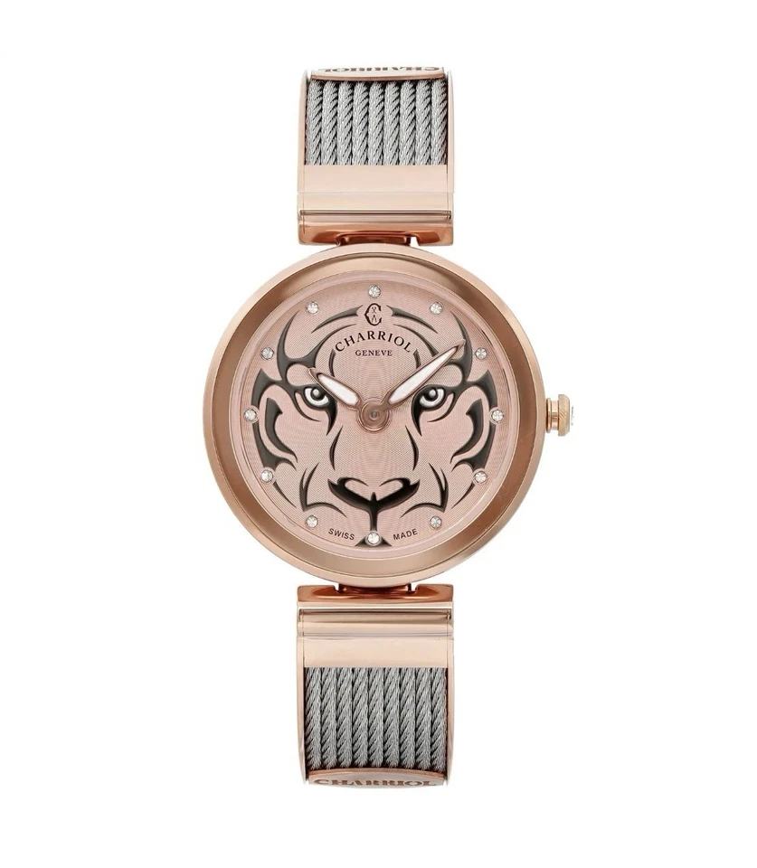 CHARRIOL Forever Tiger Rose Gold & Black Dial Women's Watch FE32.102.029
