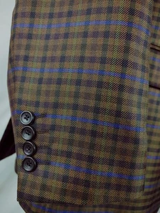 Stratford Herren 42R Grün Blau Braun Wolle Gingham Karo Blazer Sport Mantel Jacke - Bild 1 von 22