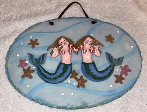 12” X 8.5” Oval Resin Mermaid Wall Plaque - Picture 1 of 2
