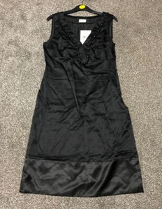 Minuet Petite Women's Black Sleeveless Shift Dress Size 12 BNWT RRP £119 - Picture 1 of 6