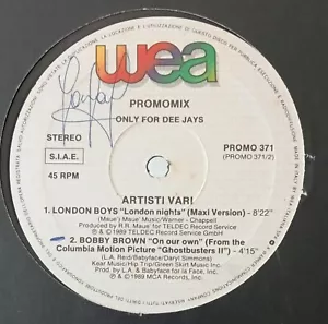 Akasa / London Boys / Bobby Brown - One Night In My Life / London Night 1989 WEA - Foto 1 di 3