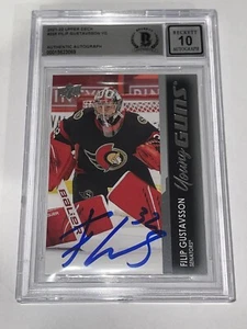Filip Gustavsson Signed YOUNG GUNS Upper Deck UD Card Slabbed Beckett BAS a - Picture 1 of 2