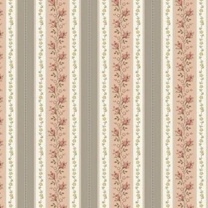 1 YD First Blush Cotton Fabric Laura Berringer Reproduction Stripe Bolt End - Picture 1 of 1