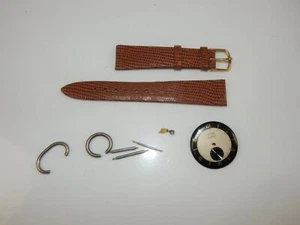 RELOJ DE PULSERA DE BOLSILLO DE COLECCIÓN MEZCLA PIEZAS CARA MOD 3/4" CORREA DE CUERO LAGARTO - Imagen 1 de 4