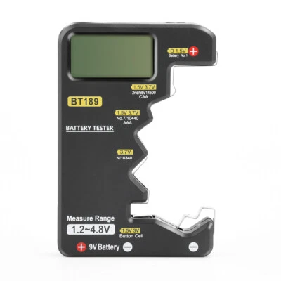 Digital Battery Tester Checker Electricity Indicator Universal AA, AAA 9V Button - Image 1 of 4