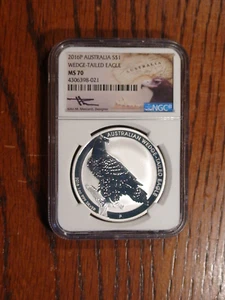 2016 P NGC MS70 AUSTRALIA WEDGE TAILEDEAGLE JOHN MERCANTI SIGNED $1.00 COIN! - Picture 1 of 5