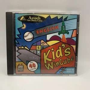 Aztech English Kids Win Cube 40 Games Windows 95/3.1 Vintage Software - Afbeelding 1 van 4