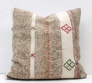 Copricuscino Kilim Turco Fatto a Mano Decorativo 24x24 Vintage Kilim Divano Cuscini - Foto 1 di 9