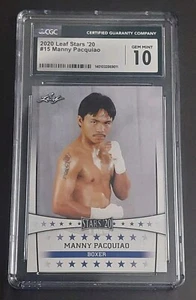 2020 Leaf Stars '20 #15 Manny Pacquiao - Graded CGC 10 GEM MINT!!! - Picture 1 of 2