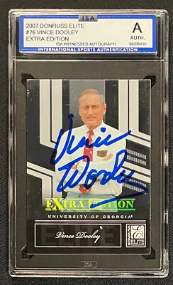 VINCE DOOLEY SIGNED 2007 DONRUSS ELITE EXTRA EDITION #76 CARD ISA WITNESSED - Image 1 of 2