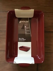 NUOVO Anolon Vesta Fornaio Rettangolare 9” x 13” - Rosso - Foto 1 di 2