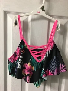 NWT GIRLS JUSTICE  2pc lace up bikini sz 10 med - Picture 1 of 3