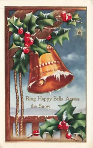 HERMOSO ANILLO POSTAL NAVIDAD WHITNEY VINTAGE CAMPANAS FELICES A TRAVÉS DE LA NIEVE 120323 S - Imagen 1 de 2