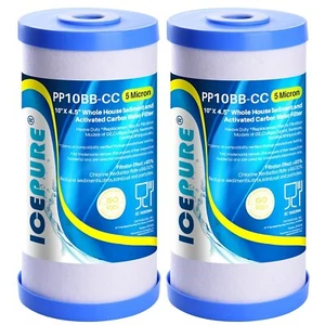 5 Micron 10" x 4.5" Whole House Replacement Cartridge for GE FXHTC,GXWH35F,2PACK - Picture 1 of 7