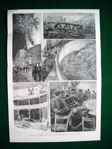 Incendio del Politeama reale di Roma nel 1893, disegno dal vero di D. Paolocci - Picture 1 of 1