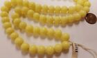 95 VINTAGE JAPANESE CHERRY BRAND GLASS PALE YELLOW 12mm SMOOTH ROUND BEADS 4617