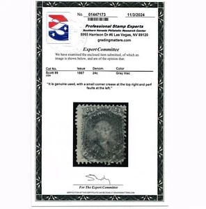 EXCELENTE GENUINO SCOTT #99 USADO POSTALMENTE 24₵ GRIS NEGRO TRANSPARENTE F-GRILL CERTIFICADO PSE - Imagen 1 de 3
