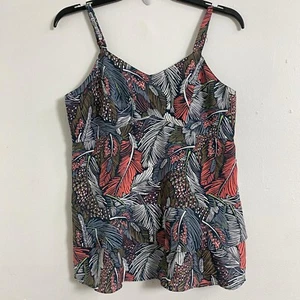 Gap Flowy Feather Print Tank Top Adjustable Spaghetti Strap Size Small Y2K Style - Picture 1 of 10