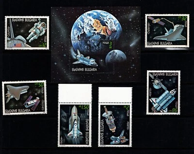 BULGARIA 1991 SPACE SHUTTLE MISSIONS 10th ANNIV. 6 STAMPS & SHEET SC 3622-28 MNH - Image 1 of 4