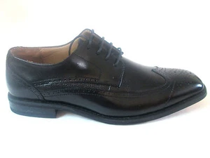 LA Milano Men's Leather Upper Black Dress shoes Oxford lace up Wing tip* A92005 - Picture 1 of 7