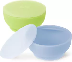 100% Silicone Suction Bowl Lid Bundle Independent Feeding Baby Toddler Blueberry - Picture 1 of 1