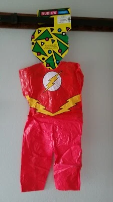 VTG Rubies 1993 Vinyl Marvel Flash Childs Halloween Costume w/Mask Medium NEW - Image 1 of 4