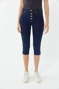 Urban Outfitters BDG Button Fly Skinny Capri Dark Wash Jeans High Waist Sz 27 - Picture 1 of 8